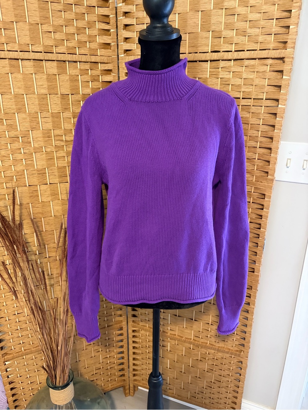 J. Crew Purple Knitted Turtleneck Sweater